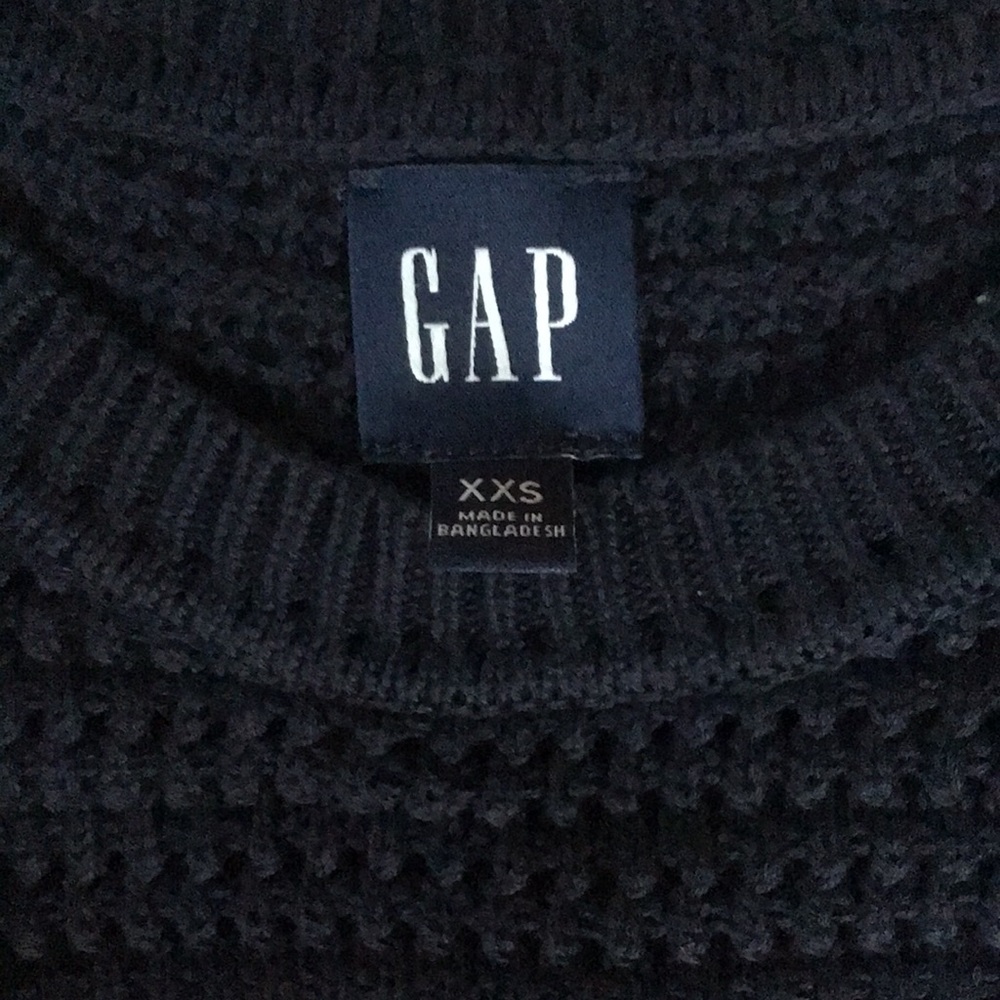 GAP Cotton Crochet Open Knit Dress Sweater Dress, Navy Blue, Size XXS